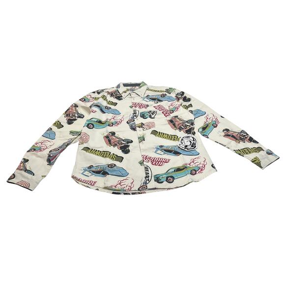 9-48 BILLIONAIRE BOYS CLUB Men's BB Burnout Woven Longsleeve Top White XL - Picture 2 of 7